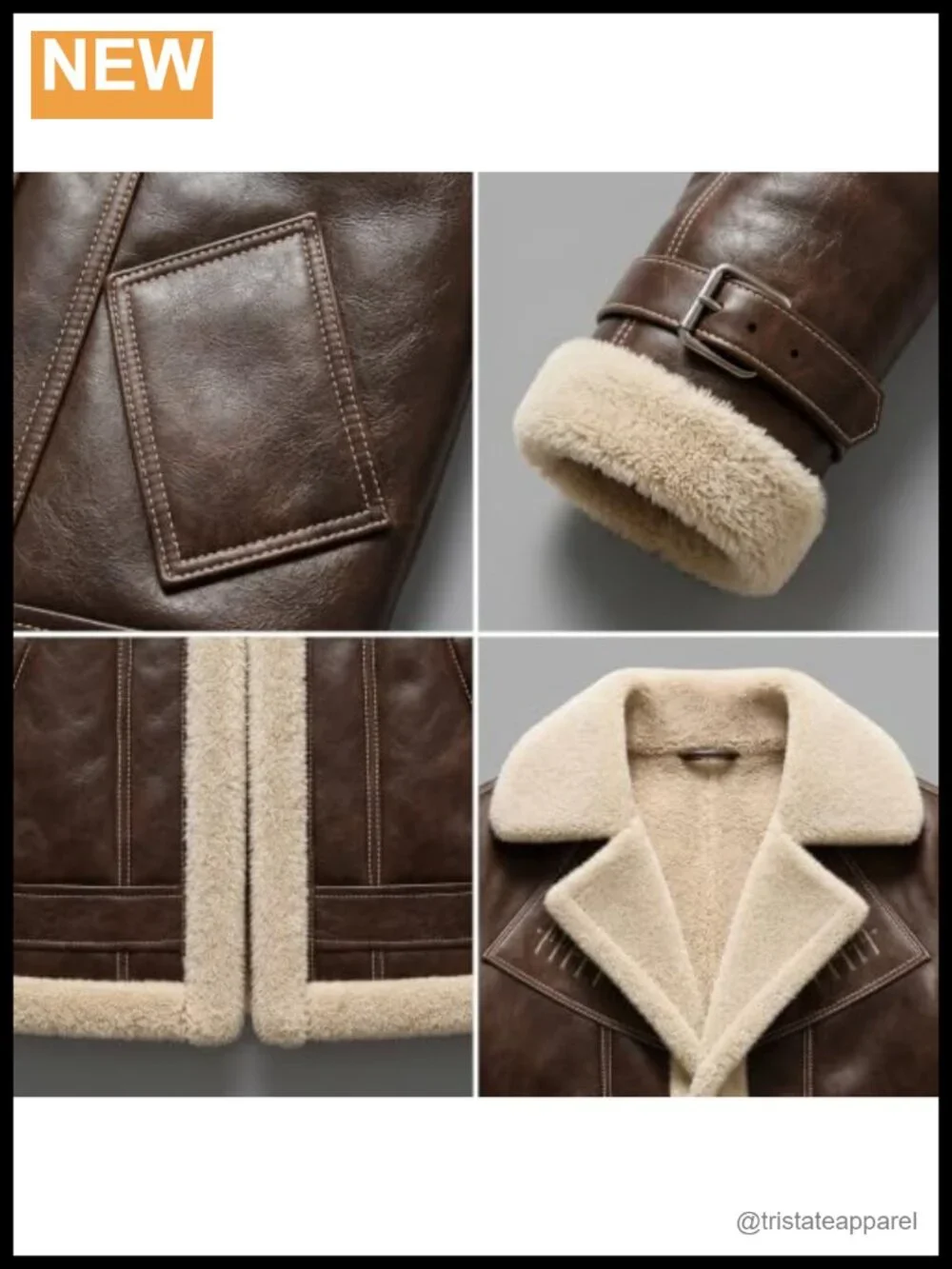 Genuine Sheepskin Leather B3 Bomber Jacket Aviator Style